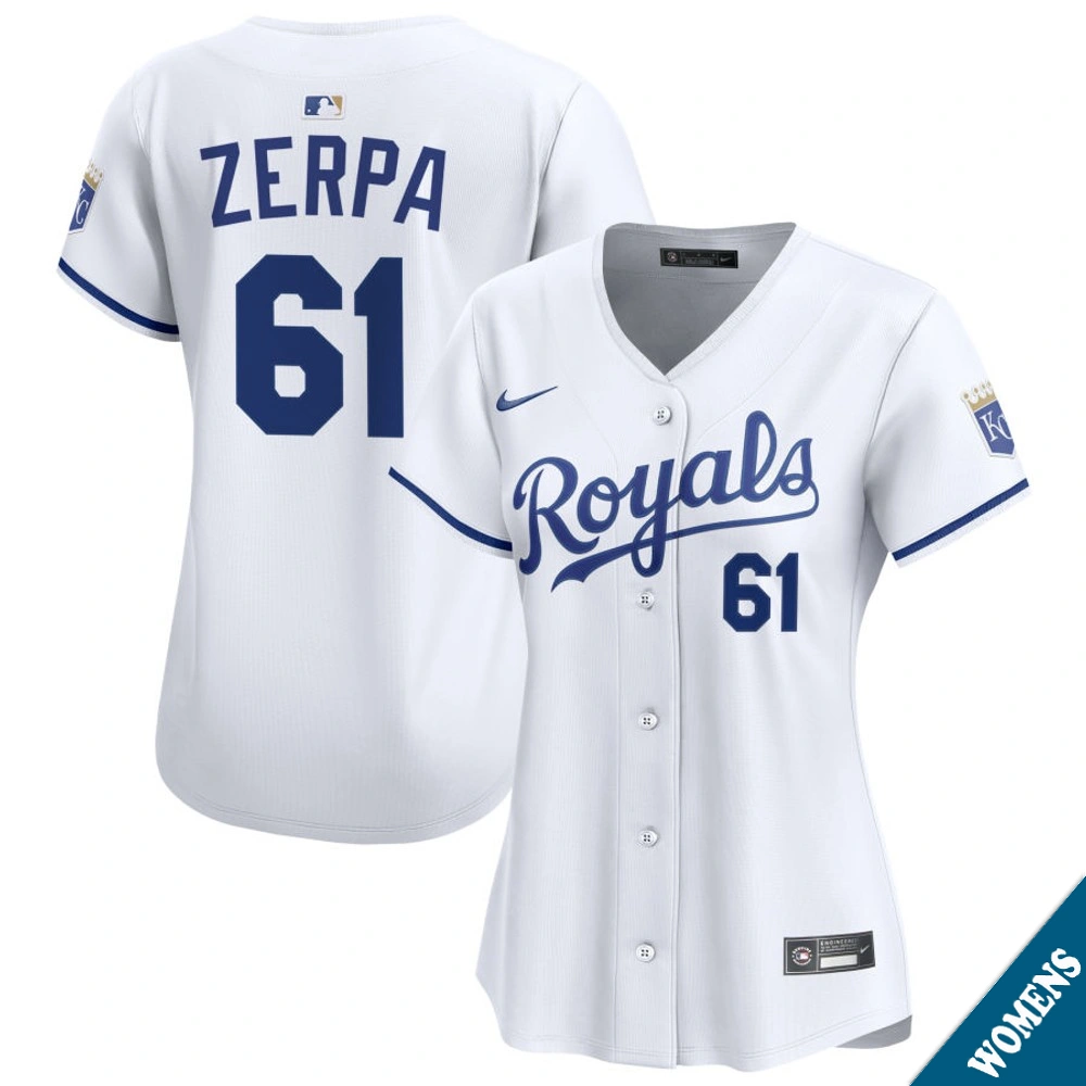 Women's Kansas City Royals Angel Zerpa #61 Home White Limited Jersey